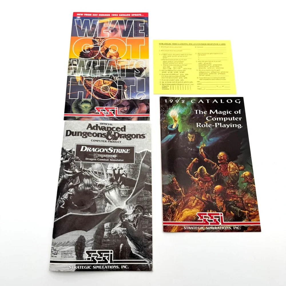 DragonStrike PC Big Box Game AD&D SSI 3.5 Floppy Disks Dragonlance CIB 1990